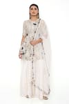 Shop Payal Singhal Off White Georgette Embroidery Thread And Sequin Round Navya Kurta Sharara Set Shop_Payal Singhal_Off White Georgette Embroidery Thread And Sequin Round Navya Kurta Sharara Set