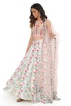 Buy_Payal Singhal_Cream Dupion Printed Floral Pattern Round Spring Lehenga Set _at_Aza_Fashions