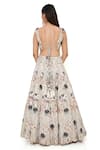 Buy_Payal Singhal_Off White Georgette And Organza Embroidery Thread & Mirror Padma Lehenga Set 