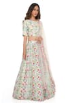 Buy_Payal Singhal_Cream Silkmul Printed Floral Pattern Round Spring Garden Lehenga Set _Online_at_Aza_Fashions