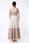 Shop_Payal Singhal_Cream Organza Embroidered Floral And Peacock Motifs Round Lehenga Set _at_Aza_Fashions