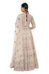 Shop_Payal Singhal_Pink Organza V Neck Imaar Embroidered Bridal Lehenga Set _at_Aza_Fashions