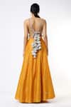 Shop_Payal Singhal_Yellow Georgette Embroidery Thread Round Mukaish Lehenga Set _at_Aza_Fashions