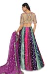 Shop_Payal Singhal_Multi Color Georgette Embroidered Floral Round Silk Bandhani Motif Lehenga Set _at_Aza_Fashions