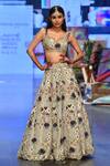 Buy_Payal Singhal_Off White Georgette And Organza Embroidery Thread & Mirror Padma Lehenga Set _at_Aza_Fashions