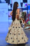 Payal Singhal_Off White Georgette And Organza Embroidery Thread & Mirror Padma Lehenga Set _Online_at_Aza_Fashions