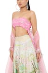 Shop_Payal Singhal_Pink Dupion Silk And Embroidery Kite Ivana Tropical Lehenga Set_at_Aza_Fashions