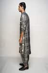 Shop_PS Men by Payal Singhal_Black Dupion Silk Printed Paisley Kurta Set _Online_at_Aza_Fashions
