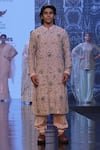 Buy_PS Men by Payal Singhal_Pink Georgette Embroidered Floral Kurta Set _at_Aza_Fashions