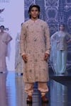 PS Men by Payal Singhal_Pink Georgette Embroidered Floral Kurta Set _Online_at_Aza_Fashions