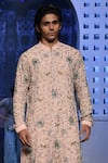 Buy_PS Men by Payal Singhal_Pink Georgette Embroidered Floral Kurta Set _Online_at_Aza_Fashions