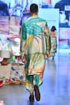 PS Men by Payal Singhal_Green Dupion Silk Printed Tropical Wanderlust Kurta Set _Online_at_Aza_Fashions