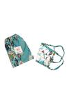 Shop_PS Kids by Payal Singhal_Blue Printed 3 Ply Face Mask With Pouch For Accessories_at_Aza_Fashions