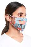 Buy Payal Singhal Accessories Blue Printed 3 Ply Face Mask With Pouch at Aza Fashions Buy_Payal Singhal Accessories_Blue Printed 3 Ply Face Mask With Pouch_at_Aza_Fashions