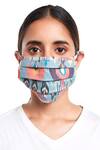 Payal Singhal Accessories Blue Printed 3 Ply Face Mask With Pouch Online at Aza Fashions Payal Singhal Accessories_Blue Printed 3 Ply Face Mask With Pouch_Online_at_Aza_Fashions