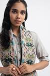 Payal Singhal Accessories_Pink Printed Ikat Love Scarf_Online_at_Aza_Fashions