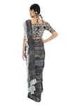 Shop_Payal Singhal_Multi Color Crepe Printed One Shoulder Amani Pre-stitched Saree With Choli  _at_Aza_Fashions