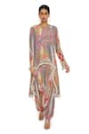 Buy Payal Singhal Multi Color Crepe Printed African Round Tunic And Low Crotch Pant Set at Aza Fashions Buy_Payal Singhal_Multi Color Crepe Printed African Round Tunic And Low Crotch Pant Set _at_Aza_Fashions