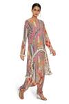 Payal Singhal Multi Color Crepe Printed African Round Tunic And Low Crotch Pant Set Online at Aza Fashions Payal Singhal_Multi Color Crepe Printed African Round Tunic And Low Crotch Pant Set _Online_at_Aza_Fashions
