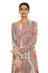 Shop Payal Singhal Multi Color Crepe Printed African Round Tunic And Low Crotch Pant Set Online at Aza Fashions Shop_Payal Singhal_Multi Color Crepe Printed African Round Tunic And Low Crotch Pant Set _Online_at_Aza_Fashions