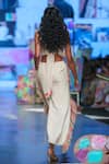 Payal Singhal_Grey Georgette Embroidery Thread Scoop Neck Rene Bustier And Culottes Set _Online_at_Aza_Fashions