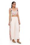 Buy_Payal Singhal_Grey Georgette Embroidery Thread Scoop Neck Rene Bustier And Culottes Set 