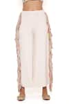 Buy_Payal Singhal_Grey Georgette Embroidery Thread Scoop Neck Rene Bustier And Culottes Set _Online