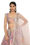 Shop_Payal Singhal_Multi Color Dupion Silk Printed African Sweetheart Neck Layered Lehenga Set _Online_at_Aza_Fashions