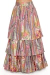 Payal Singhal_Multi Color Dupion Silk Printed African Sweetheart Neck Layered Lehenga Set _at_Aza_Fashions