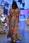 Payal Singhal_Red Crepe And Embroidery Enchanted Blunt V Noelle Top & Skirt Set _Online_at_Aza_Fashions