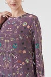 PS Pret by Payal Singhal_Purple Crepe Forest Round Tiered Tunic  _Online_at_Aza_Fashions