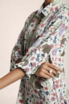 PS Pret by Payal Singhal_Blue Art Crepe Printed Turkish Collared Neck Shirt Dress  _Online_at_Aza_Fashions