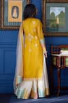 Shop_Pratibha Sultania_White Organza And Chanderi Lining Cotton Embroidery Kurta & Palazzo Pant Set _at_Aza_Fashions