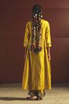 Shop Priyanka Singh Yellow Silk, Organza Round Embroidered Kurta Set at Aza Fashions Shop_Priyanka Singh_Yellow Silk, Organza Round Embroidered Kurta Set _at_Aza_Fashions