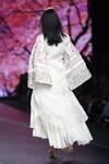 Shop_Shruti Sancheti_White Organza Straight Collar Embroidered Kimono Jacket _at_Aza_Fashions