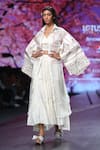 Buy_Shruti Sancheti_White Organza Straight Collar Embroidered Kimono Jacket _Online_at_Aza_Fashions