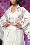 Shop_Shruti Sancheti_White Organza Straight Collar Embroidered Kimono Jacket _Online_at_Aza_Fashions