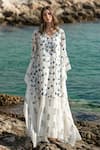 Buy Shruti Sancheti White Silk Mulmul 100% Cotton Floral Print, Thread, Bead And Crochet Lace Kaftan Online at Aza Fashions Buy_Shruti Sancheti_White Silk Mulmul 100% Cotton Floral Print, Thread, Bead And Crochet Lace Kaftan _Online_at_Aza_Fashions