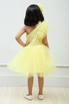 Shop_Puddles_Yellow Net One Shoulder Ruffle Dress _at_Aza_Fashions