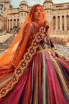 Buy_Swati Vijaivargie_Multi Color Chanderi Silk Printed Anarkali Set_Online_at_Aza_Fashions