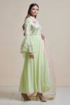 Shop_Parul | Vivek_Green Anarkali- Georgette And Crepe, Dupatta- Organza, Lining- Embellished Set _at_Aza_Fashions