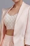 Shop_Parul | Vivek_Pink Jacket- Moss Crepe Embroidery Lapel Embellished And Skirt Set  _at_Aza_Fashions
