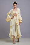 Shop_Parul | Vivek_Yellow Moss Crepe Embellished Jacket And Pant Set _at_Aza_Fashions