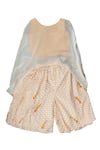 Shop_Champscloset_White Embroidered Cape And Palazzo Set For Girls_at_Aza_Fashions