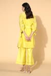 Shop_Meadow_Yellow Tunic And Pants Silk Chanderi Inner Cotton Spread Collar & Set _at_Aza_Fashions