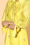 Buy_Meadow_Yellow Tunic And Pants Silk Chanderi Inner Cotton Spread Collar & Set _Online_at_Aza_Fashions