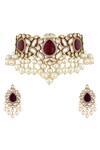 Buy_Anayah Jewellery_Kundan Choker Jewellery Set_at_Aza_Fashions