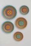 Buy_The Quirk India_Multi Color Ceramic Meditative Mandala Decorative Wall Plates Set Of 5_at_Aza_Fashions