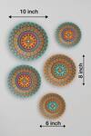 The Quirk India_Multi Color Ceramic Meditative Mandala Decorative Wall Plates Set Of 5_Online_at_Aza_Fashions
