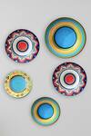 Buy_The Quirk India_Multi Color Ceramic Mandala Decorative Wall Plates Set Of 5_at_Aza_Fashions